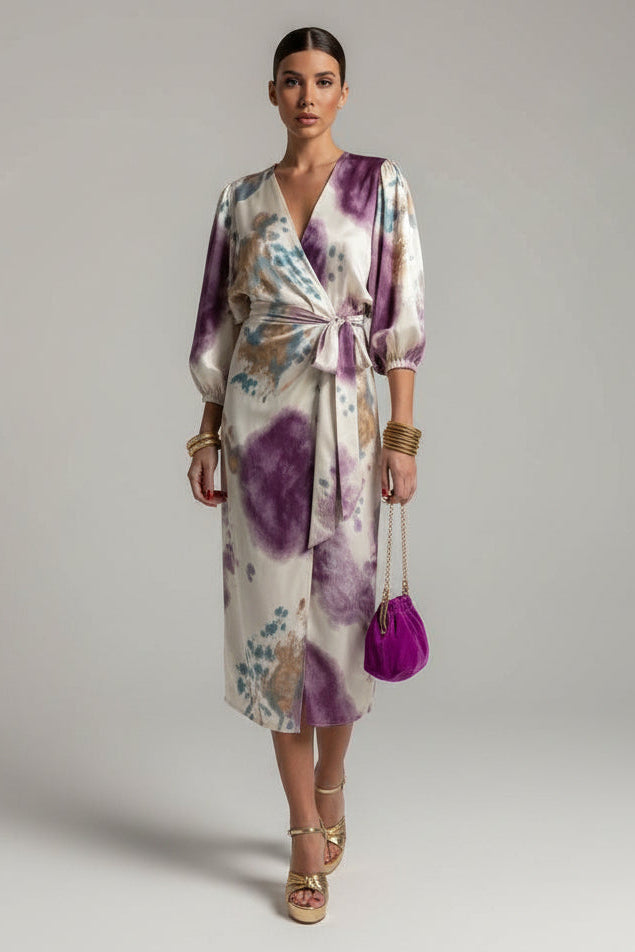 Mora - Κομψό Φόρεμα με V-Λαιμόκοψη
