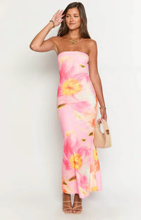 Αριζόνα - Floral Mesh Maxi Dress