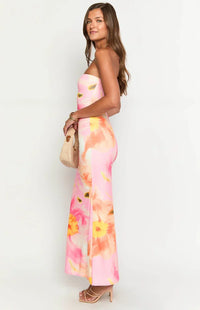 Αριζόνα - Floral Mesh Maxi Dress
