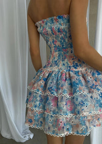 Καϊλή | Strapless Floral Dress