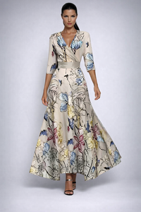 Ελίσα - Κομψό Maxi Φόρεμα με Λουλούδια