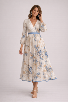 Κέιτι | Κομψό Floral Maxi Φόρεμα