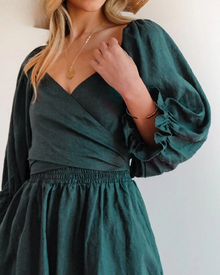 Οφέλια - Μίντι Φόρεμα με Μανίκια Ράφης